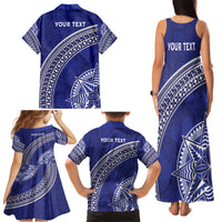 Tupou College Toloa Family Matching Tank Maxi Dress and Hawaiian Shirt Ngatu Tapa Mix Style