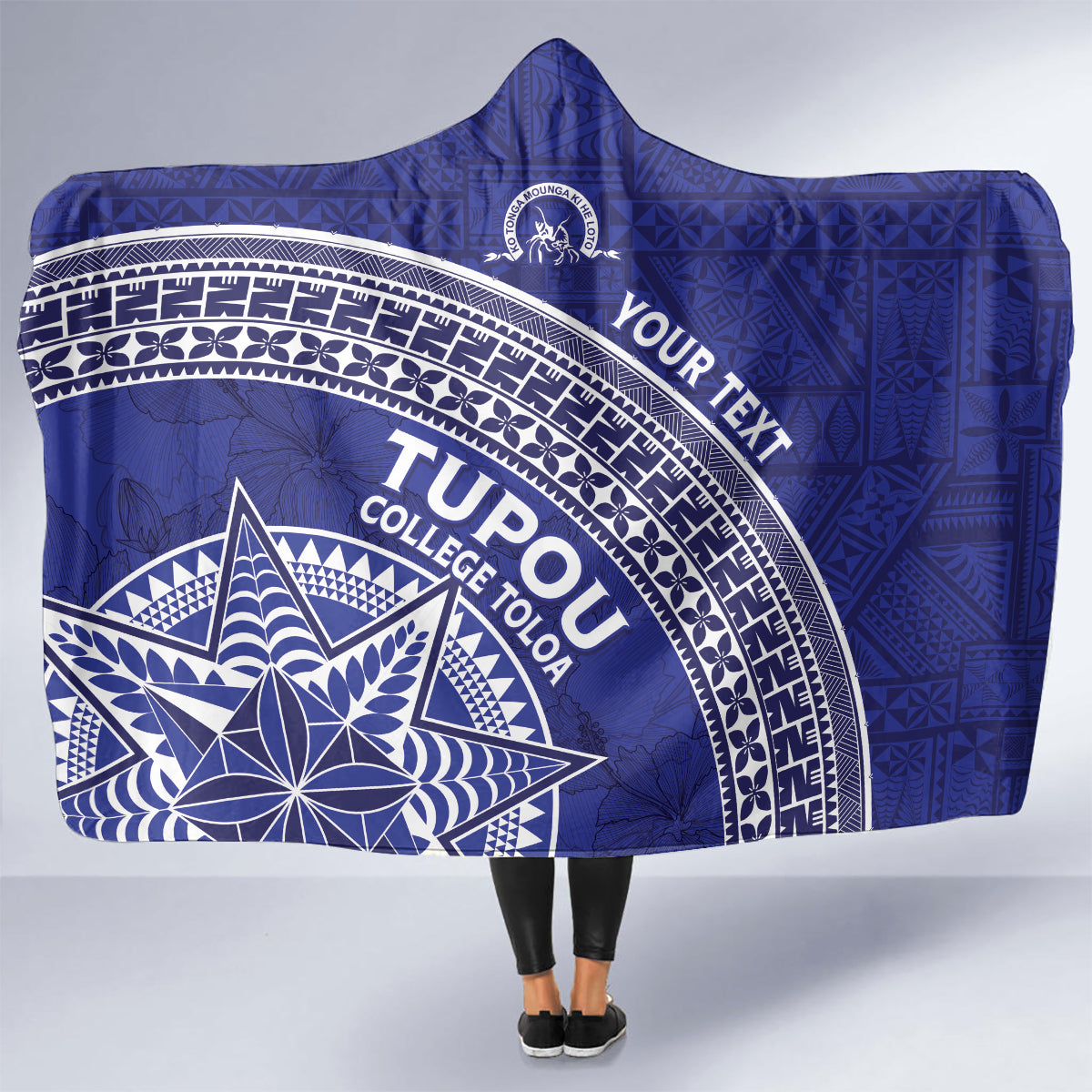 Tupou College Toloa Hooded Blanket Ngatu Tapa Mix Style LT7 - Polynesian Pride