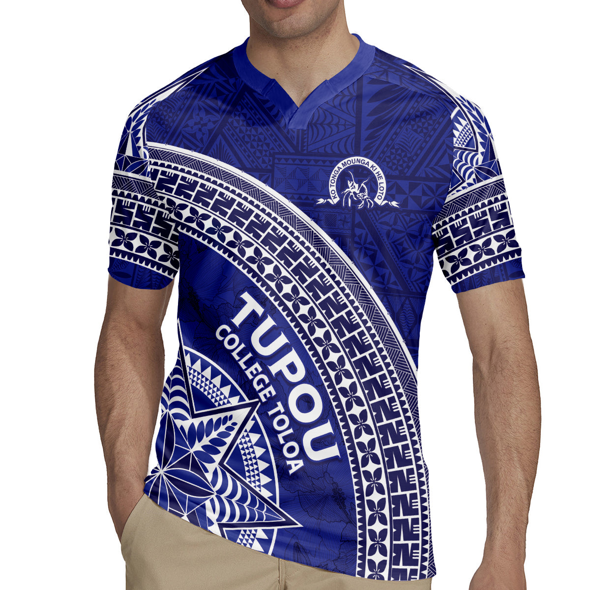 Tupou College Toloa Rugby Jersey Ngatu Tapa Mix Style