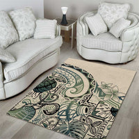 Aloha Hawaii Tapa Area Rug Summer Green Hawaiian Ipu - Polynesian Pride
