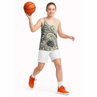Aloha Hawaii Tapa Basketball Jersey Summer Green Hawaiian Ipu - Polynesian Pride