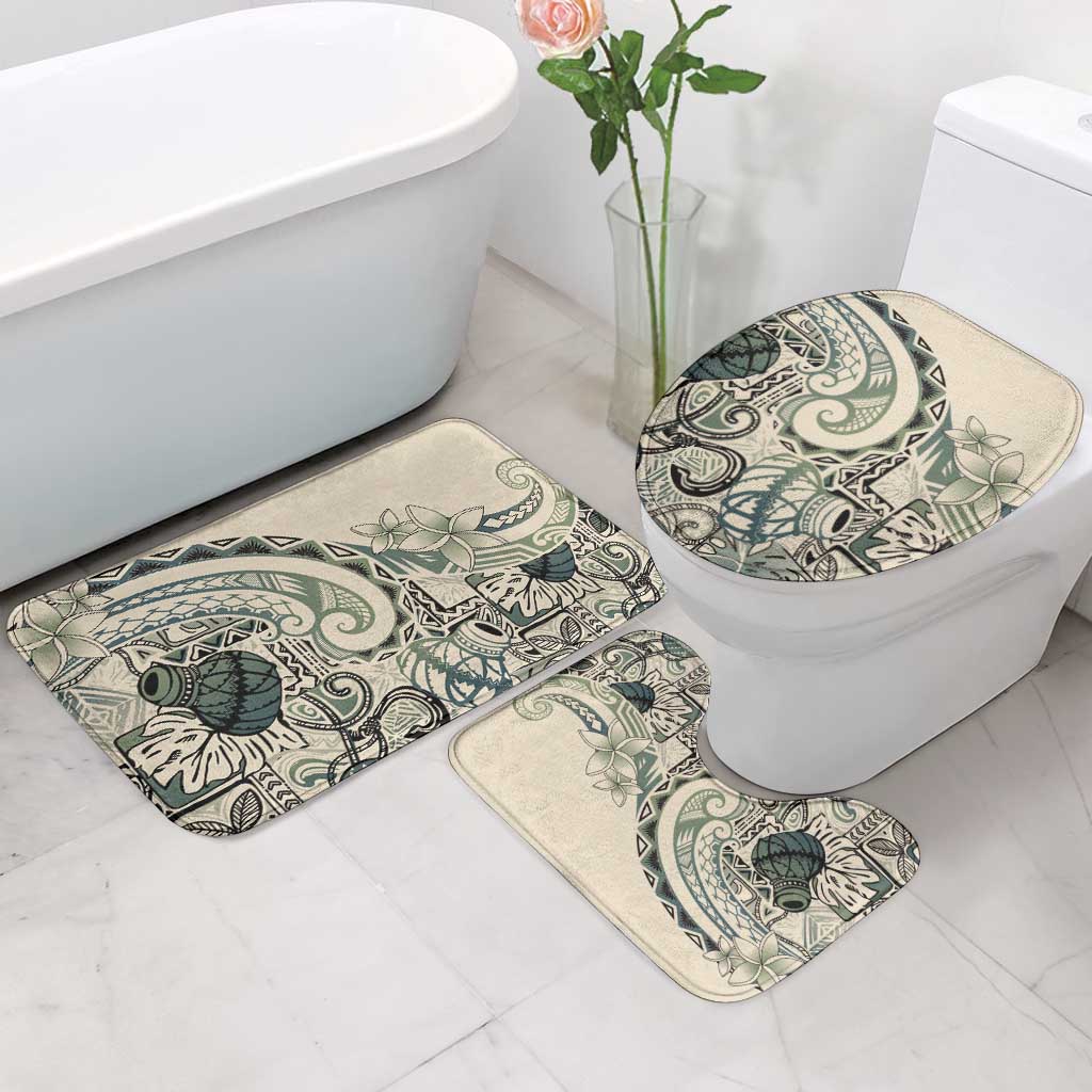 Aloha Hawaii Tapa Bathroom Set Summer Green Hawaiian Ipu - Polynesian Pride