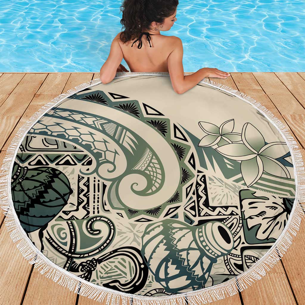 Aloha Hawaii Tapa Beach Blanket Summer Green Hawaiian Ipu - Polynesian Pride