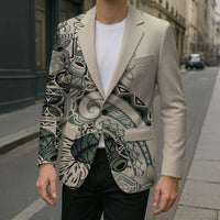 Aloha Hawaii Tapa Blazer Summer Green Hawaiian Ipu - Polynesian Pride