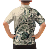 Aloha Hawaii Tapa Family Matching Mermaid Dress and Hawaiian Shirt Summer Green Hawaiian Ipu LT7 - Polynesian Pride