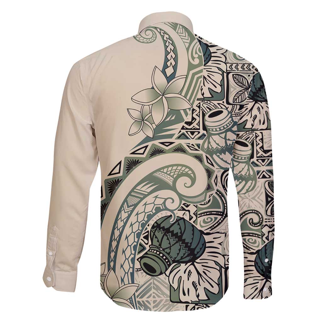 Aloha Hawaii Tapa Family Matching Mermaid Dress and Hawaiian Shirt Summer Green Hawaiian Ipu LT7 - Polynesian Pride