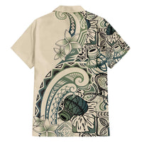 Aloha Hawaii Tapa Family Matching Puletasi and Hawaiian Shirt Summer Green Hawaiian Ipu LT7 - Polynesian Pride