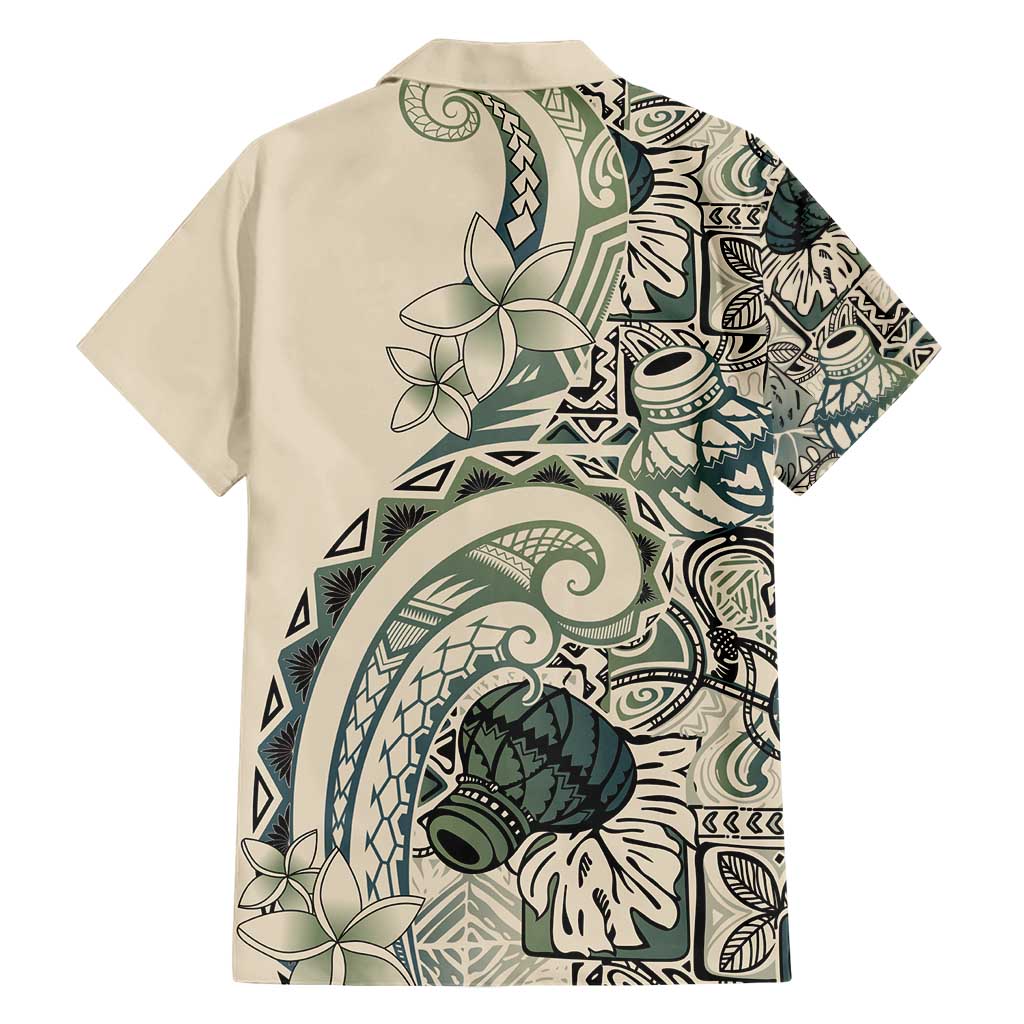 Aloha Hawaii Tapa Family Matching Short Sleeve Bodycon Dress and Hawaiian Shirt Summer Green Hawaiian Ipu LT7 - Polynesian Pride