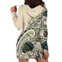 Aloha Hawaii Tapa Hoodie Dress Summer Green Hawaiian Ipu - Polynesian Pride