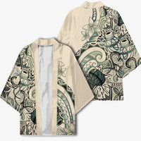 Aloha Hawaii Tapa Kimono Summer Green Hawaiian Ipu - Polynesian Pride