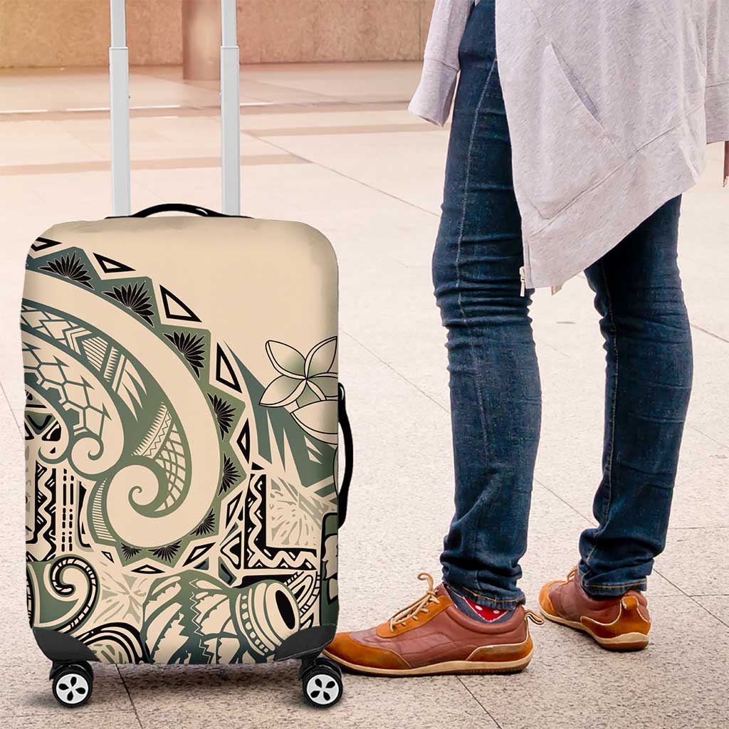 Aloha Hawaii Tapa Luggage Cover Summer Green Hawaiian Ipu - Polynesian Pride