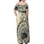 Aloha Hawaii Tapa Off Shoulder Maxi Dress Summer Green Hawaiian Ipu - Polynesian Pride