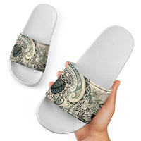 Aloha Hawaii Tapa Slide Sandals Summer Green Hawaiian Ipu - Polynesian Pride