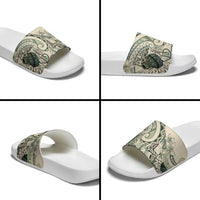 Aloha Hawaii Tapa Slide Sandals Summer Green Hawaiian Ipu - Polynesian Pride