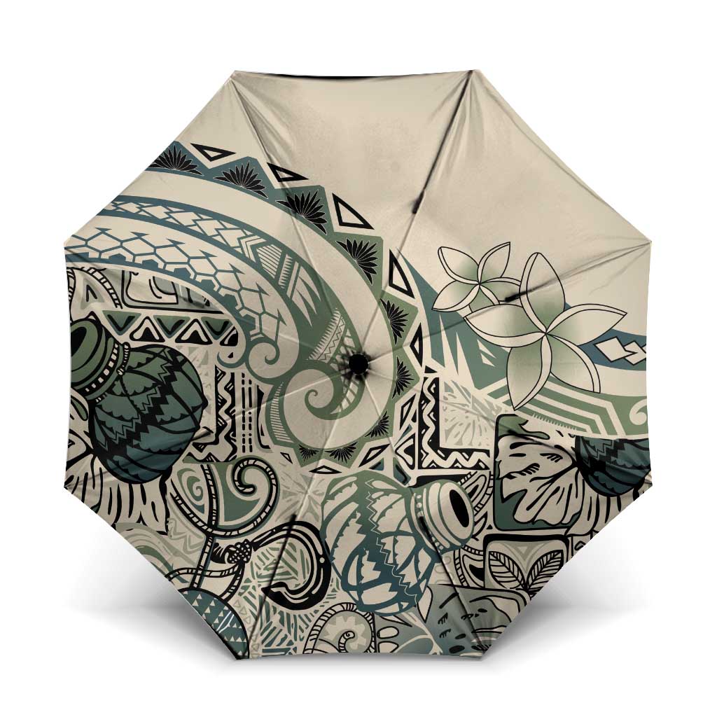 Aloha Hawaii Tapa Umbrella Summer Green Hawaiian Ipu - Polynesian Pride