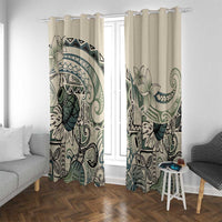 Aloha Hawaii Tapa Window Curtain Summer Green Hawaiian Ipu - Polynesian Pride