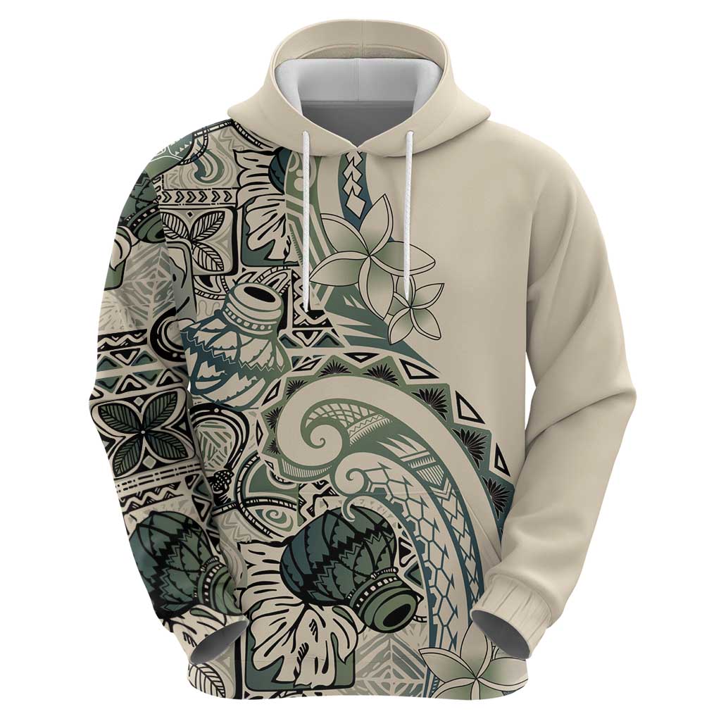 Aloha Hawaii Tapa Zip Hoodie Summer Green Hawaiian Ipu - Polynesian Pride