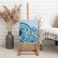 Aloha Hawaii Tapa Canvas Wall Art Cool Turquoise Hawaiian Ipu - Polynesian Pride
