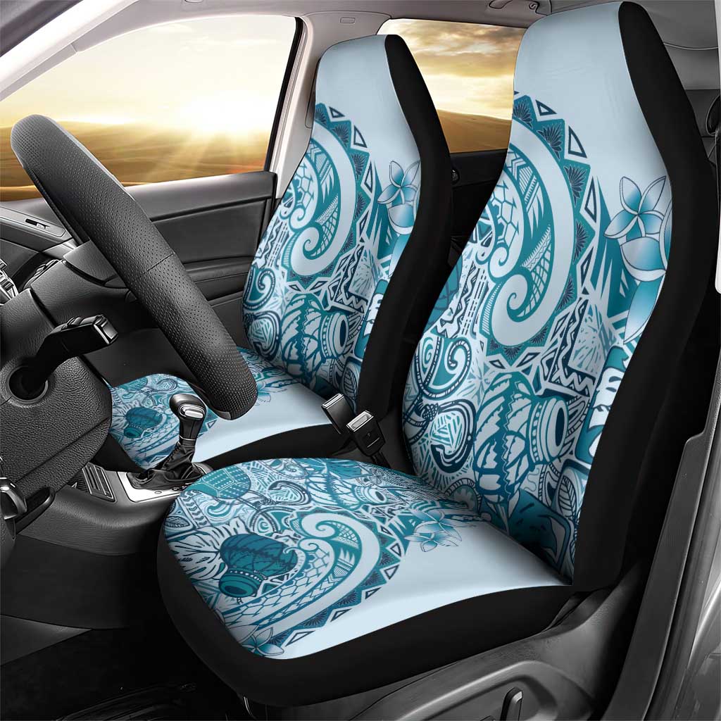 Aloha Hawaii Tapa Car Seat Cover Cool Turquoise Hawaiian Ipu - Polynesian Pride