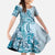 Aloha Hawaii Tapa Family Matching Short Sleeve Bodycon Dress and Hawaiian Shirt Cool Turquoise Hawaiian Ipu - Polynesian Pride