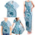 Aloha Hawaii Tapa Family Matching Tank Maxi Dress and Hawaiian Shirt Cool Turquoise Hawaiian Ipu - Polynesian Pride