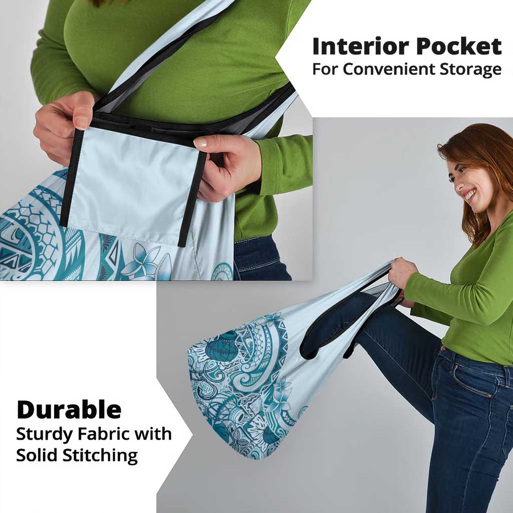 Aloha Hawaii Tapa Grocery Bag Cool Turquoise Hawaiian Ipu - Polynesian Pride