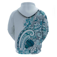 Aloha Hawaii Tapa Hoodie Cool Turquoise Hawaiian Ipu - Polynesian Pride