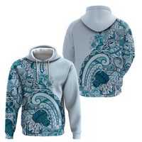 Aloha Hawaii Tapa Hoodie Cool Turquoise Hawaiian Ipu - Polynesian Pride