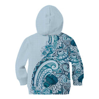Aloha Hawaii Tapa Kid Hoodie Cool Turquoise Hawaiian Ipu - Polynesian Pride