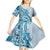Aloha Hawaii Tapa Kid Short Sleeve Dress Cool Turquoise Hawaiian Ipu - Polynesian Pride