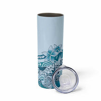 Aloha Hawaii Tapa Skinny Tumbler Cool Turquoise Hawaiian Ipu - Polynesian Pride