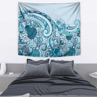 Aloha Hawaii Tapa Tapestry Cool Turquoise Hawaiian Ipu - Polynesian Pride