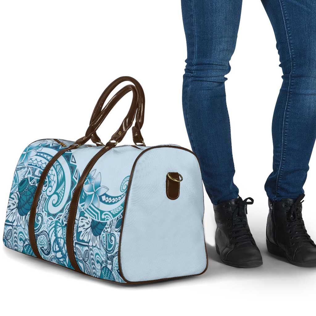 Aloha Hawaii Tapa Travel Bag Cool Turquoise Hawaiian Ipu - Polynesian Pride