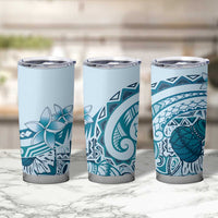 Aloha Hawaii Tapa Tumbler Cup Cool Turquoise Hawaiian Ipu - Polynesian Pride