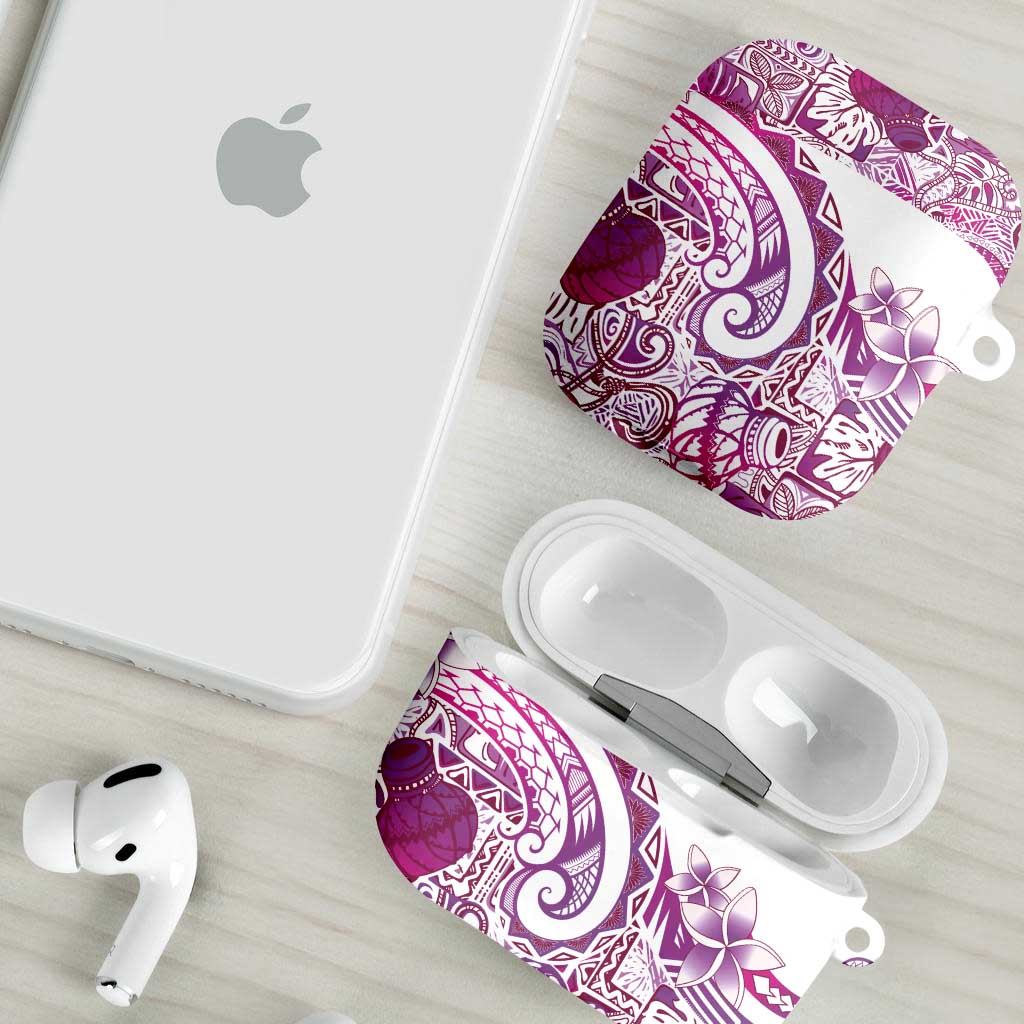 Aloha Hawaii Tapa AirPods Case Vibrant Fuchsia Hawaiian Ipu - Polynesian Pride