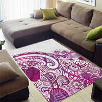 Aloha Hawaii Tapa Area Rug Vibrant Fuchsia Hawaiian Ipu - Polynesian Pride