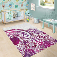 Aloha Hawaii Tapa Area Rug Vibrant Fuchsia Hawaiian Ipu - Polynesian Pride