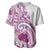 Aloha Hawaii Tapa Baseball Jersey Vibrant Fuchsia Hawaiian Ipu - Polynesian Pride
