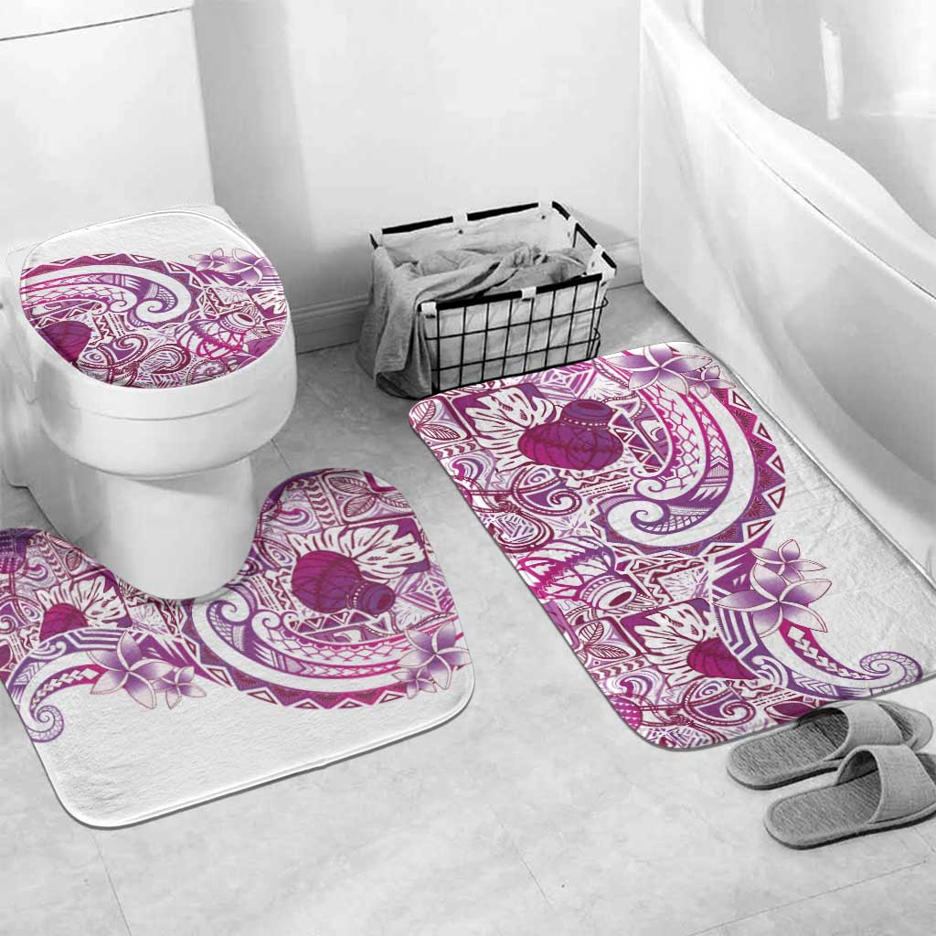 Aloha Hawaii Tapa Bathroom Set Vibrant Fuchsia Hawaiian Ipu - Polynesian Pride