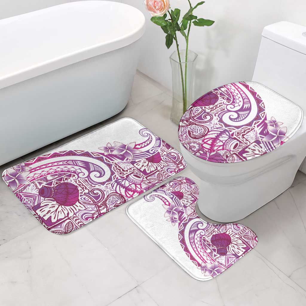 Aloha Hawaii Tapa Bathroom Set Vibrant Fuchsia Hawaiian Ipu - Polynesian Pride