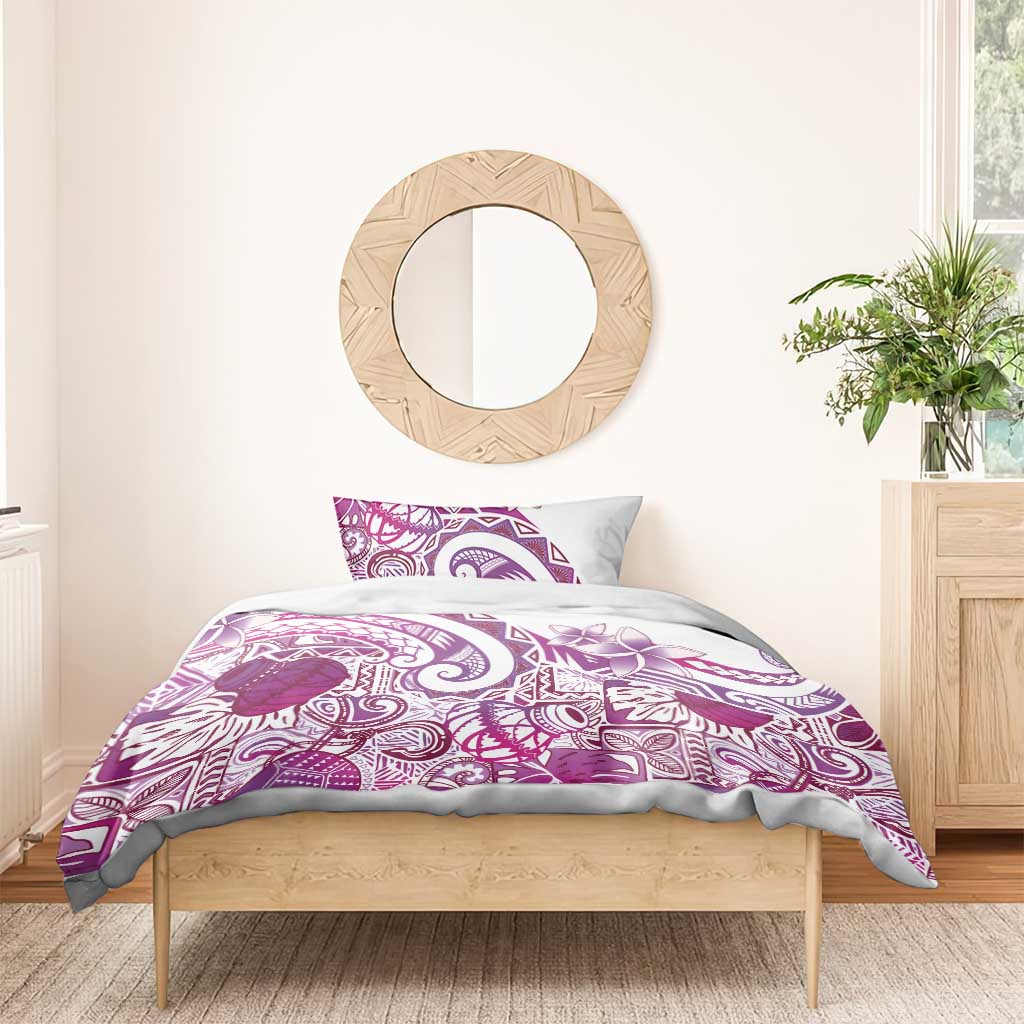 Aloha Hawaii Tapa Bedding Set Vibrant Fuchsia Hawaiian Ipu - Polynesian Pride