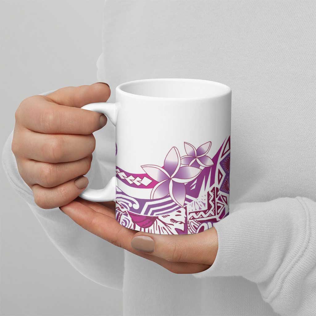Aloha Hawaii Tapa Ceramic Mug Vibrant Fuchsia Hawaiian Ipu - Polynesian Pride