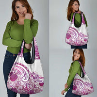 Aloha Hawaii Tapa Grocery Bag Vibrant Fuchsia Hawaiian Ipu - Polynesian Pride