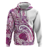 Aloha Hawaii Tapa Hoodie Vibrant Fuchsia Hawaiian Ipu - Polynesian Pride