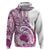 Aloha Hawaii Tapa Hoodie Vibrant Fuchsia Hawaiian Ipu - Polynesian Pride