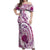 Aloha Hawaii Tapa Off Shoulder Maxi Dress Vibrant Fuchsia Hawaiian Ipu - Polynesian Pride