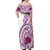 Aloha Hawaii Tapa Off Shoulder Maxi Dress Vibrant Fuchsia Hawaiian Ipu - Polynesian Pride