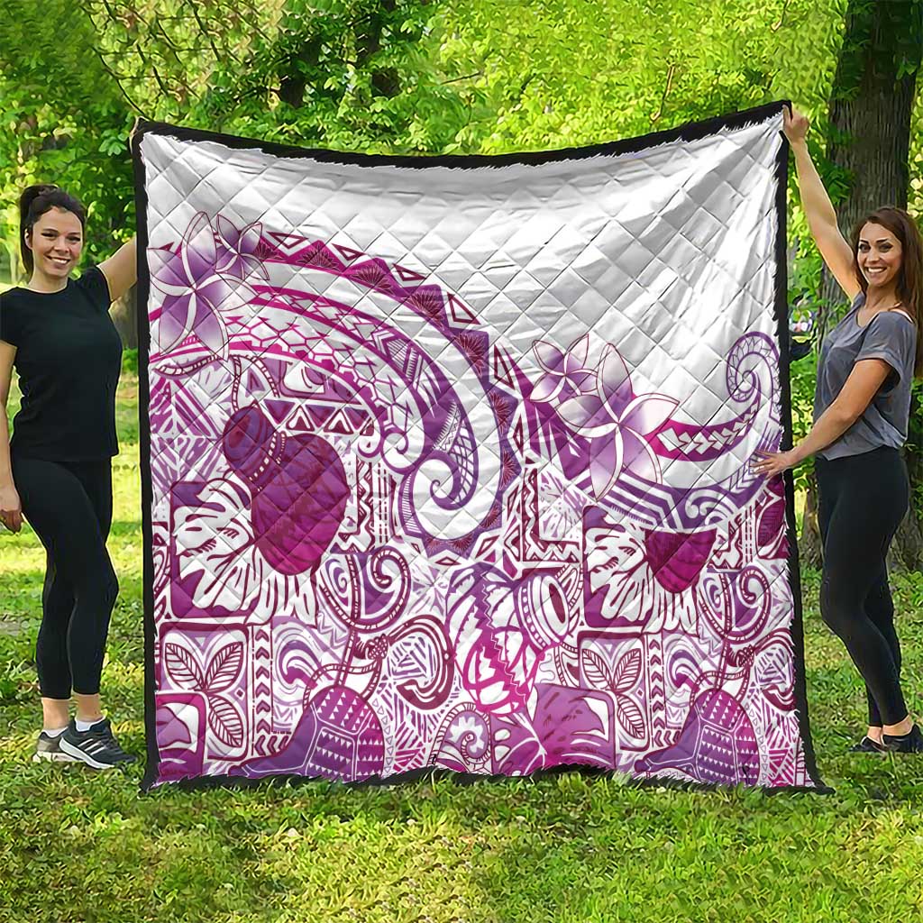 Aloha Hawaii Tapa Quilt Vibrant Fuchsia Hawaiian Ipu - Polynesian Pride