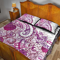 Aloha Hawaii Tapa Quilt Bed Set Vibrant Fuchsia Hawaiian Ipu - Polynesian Pride