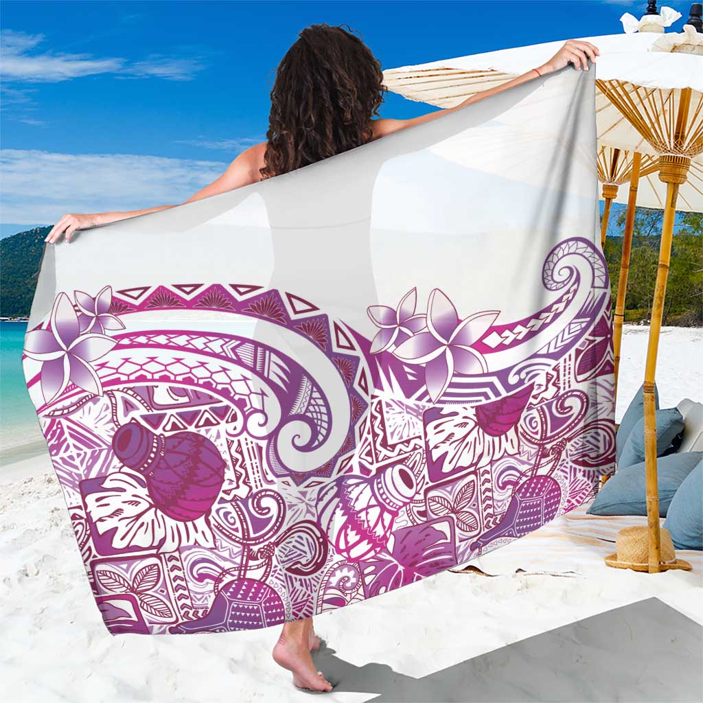 Aloha Hawaii Tapa Sarong Vibrant Fuchsia Hawaiian Ipu - Polynesian Pride